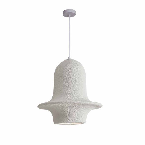 Suspension 1 lumière ZEUS Ø35 cm résine couleur blanche, design moderne sphérique, idéale pour cuisines et salles à mang 2